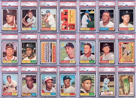 1961 Topps High Grade Complete Set (587) – Including 41 PSA-Graded Star Cards!
